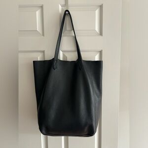 Classic Cuyana black leather tote